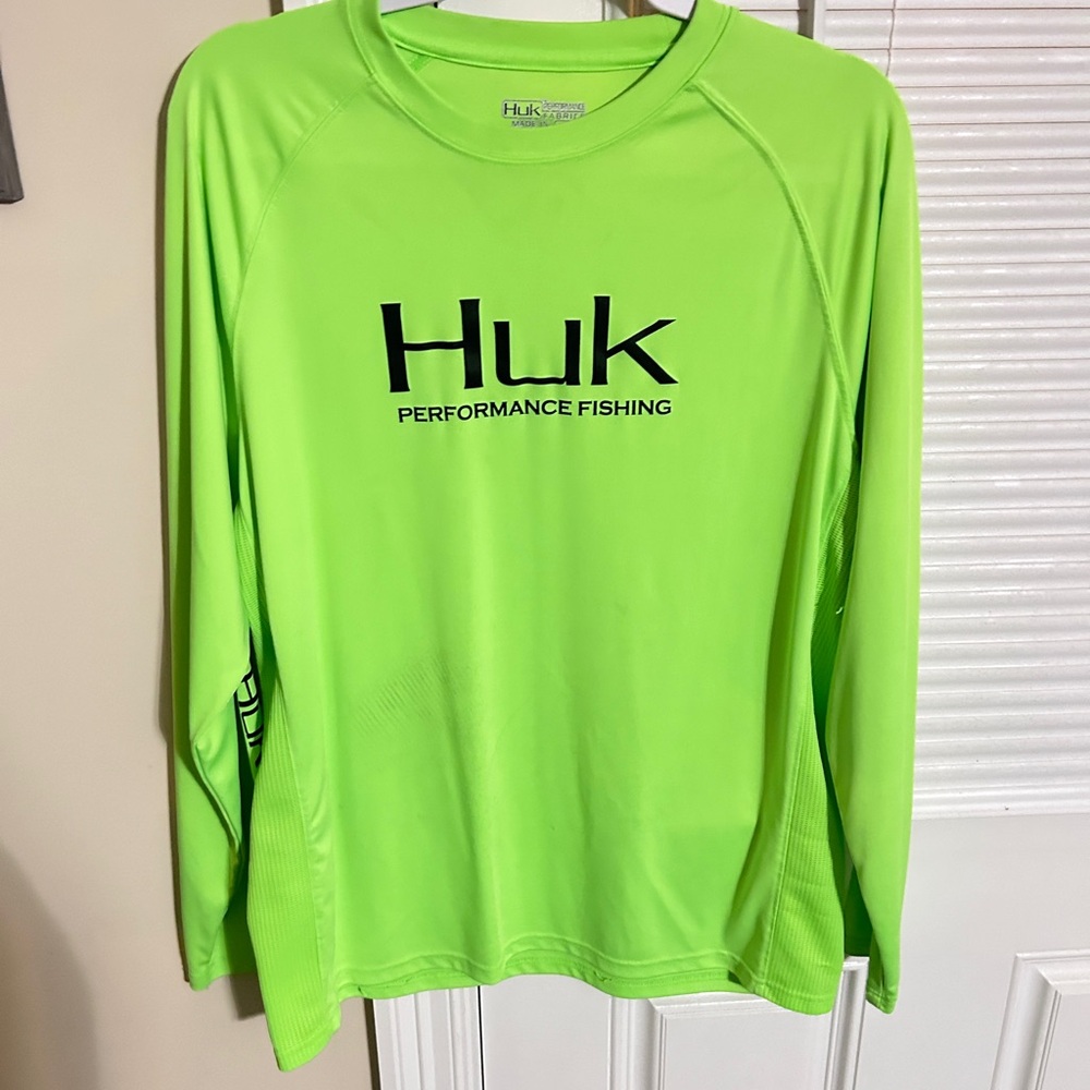 Huk Performance Fishing Shirt in Neon Green